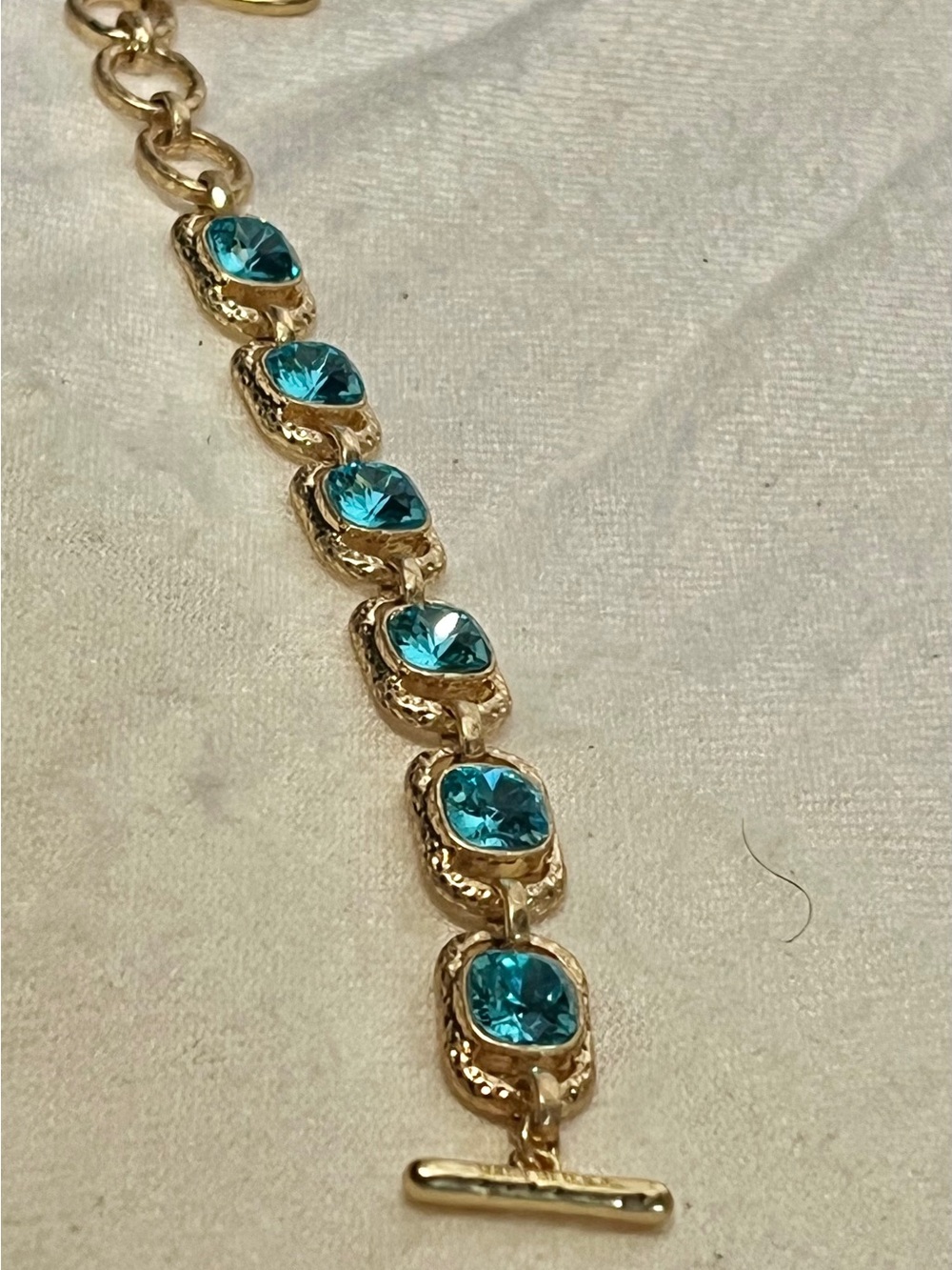 Oscar de la Renta Vintage Green Cryst Zircon Bracelet Genuine Gold Plated - Picture 8 of 10
